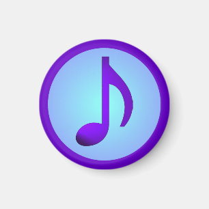 Purple Blue Elegant Music Note Magnet