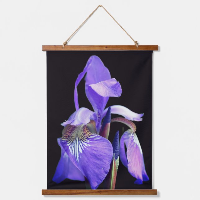 Purple Blue Flag Iris Flower  Wandteppich Mit Holzrahmen (Vorderseite)