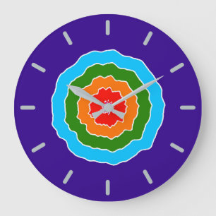Purple Blue Green Orange Red Große Wanduhr