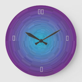 Purple Blue Illuminated >Patterned Wall Clock Große Wanduhr