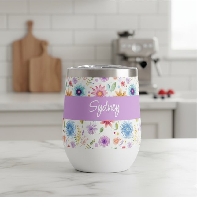 Purple Blue Pink Boho Wildflower Personalized  (Von Creator hochgeladen)
