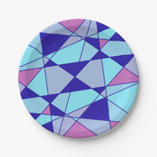 Purple blue pink triangle abstract  pappteller