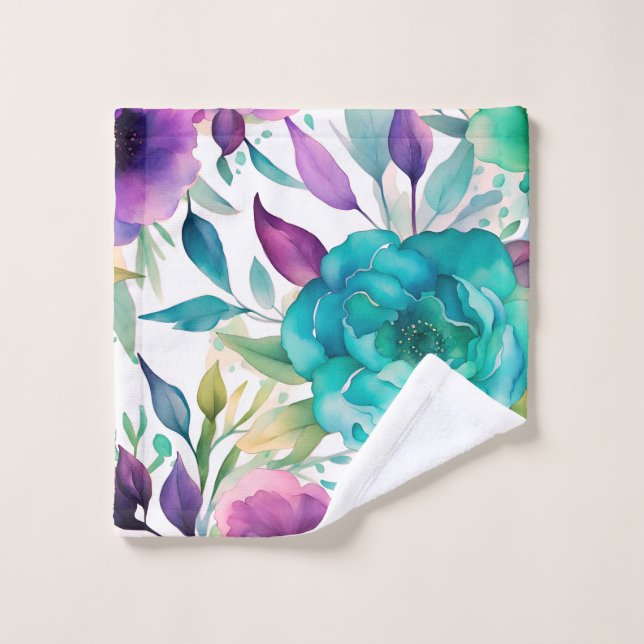 Purple Blue Rose flowers  (Gant de toilette)