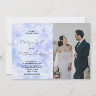 Purple Blue Wedding Invitations avec photo
