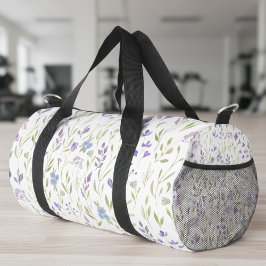 Purple Blue Wildflower Duffle Bag