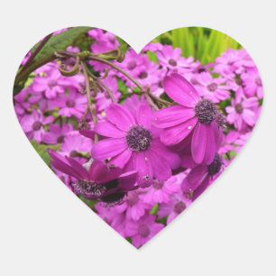 Purple Blumen aus San Francisco Herz-Aufkleber