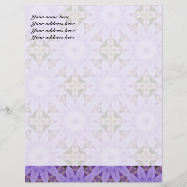 Purple Blumen Briefkopf (Vorderseite)