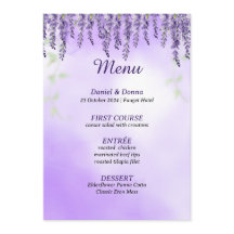 Purple Blumen | Einfaches Hochzeitmenü für Wasserf