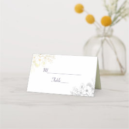 Purple Blumen Elegante Hochzeit Platzkarte