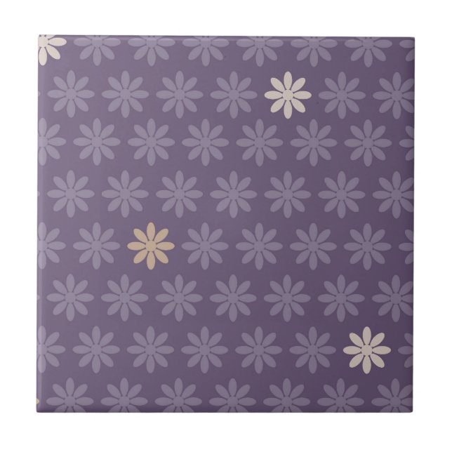 Purple Blumen Fliese (Vorderseite)