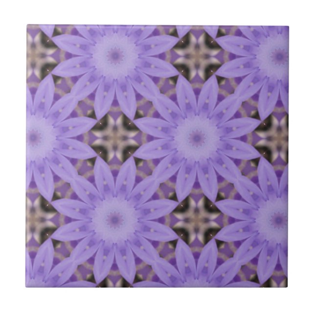Purple Blumen Fliese (Vorderseite)