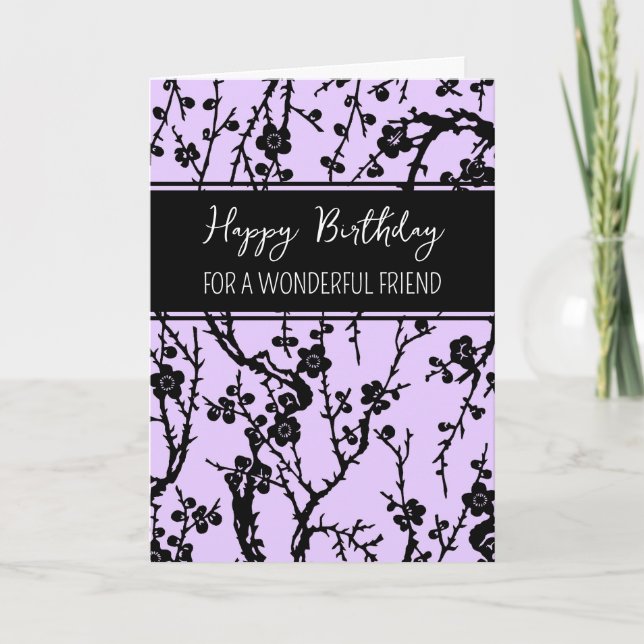 Purple Blumen Friend Geburtstag Karte (Vorderseite)