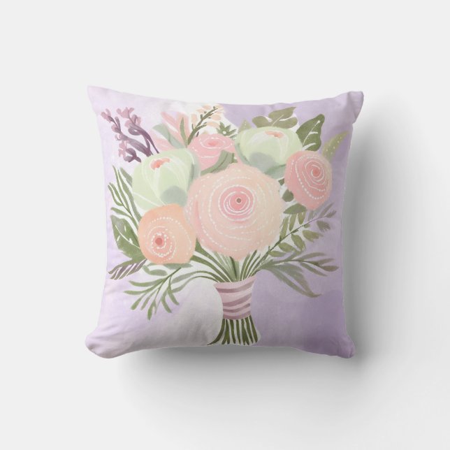 Purple Blumen Kissen (Vorderseite)