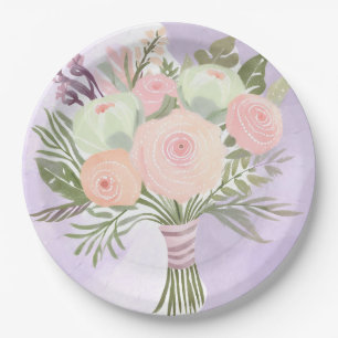 Purple Blumen Pappteller