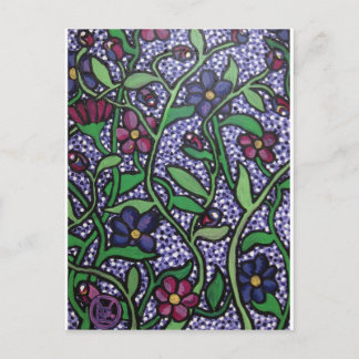 Purple Blumen Postkarte