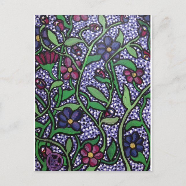 Purple Blumen Postkarte (Vorderseite)