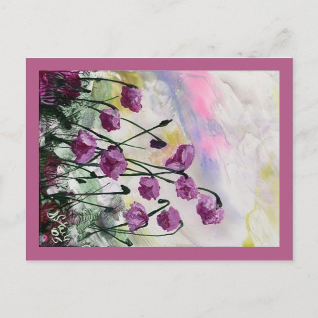 Purple Blumen Postkarte (Vorderseite)