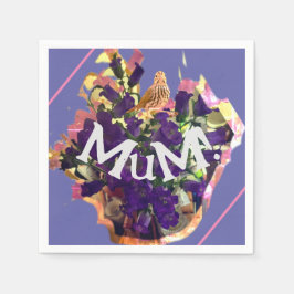 Purple Blumen Serviette