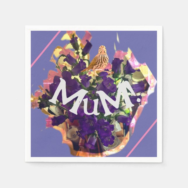 Purple Blumen Serviette (Vorderseite)