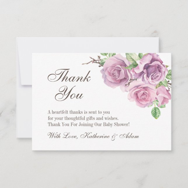 Purple Blumen Vielen Dank Karten, vielen Dank für  Dankeskarte (Vorderseite)