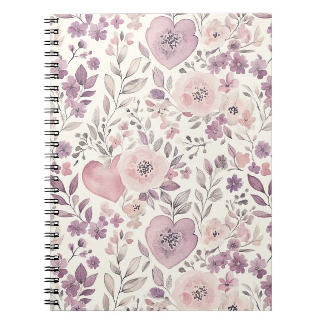 Purple Blush Pink Flowers Notizblock (Vorderseite)