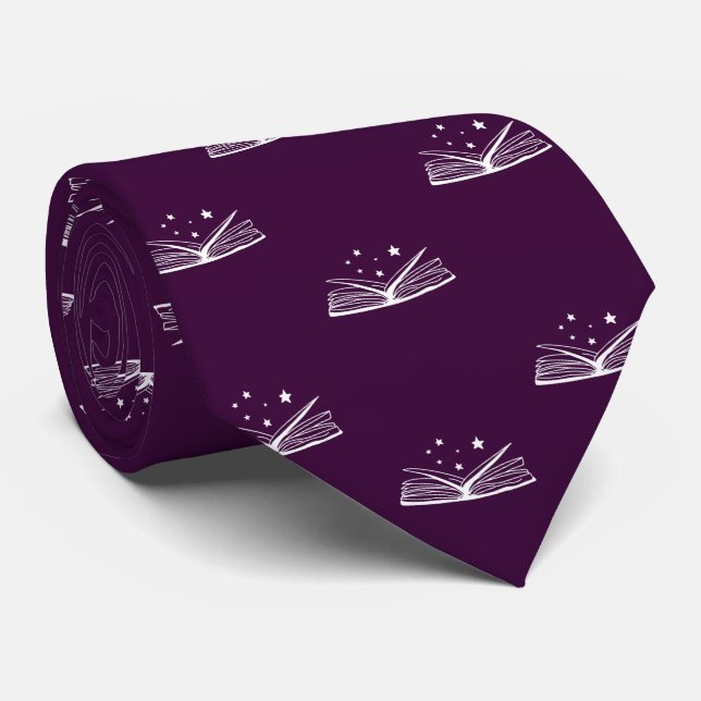 Purple Book Lover Novelist Work, Graduation Krawatte (Gerollt)