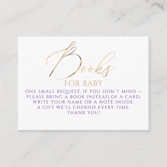 Purple Books For Baby Request Begleitkarte (Vorderseite)