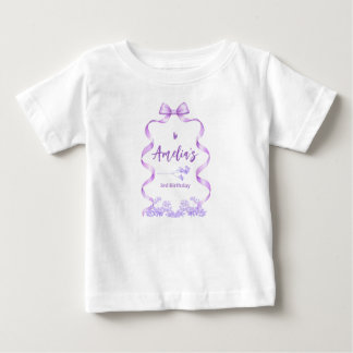 Purple Bow Birthday Any Age Baby T-shirt