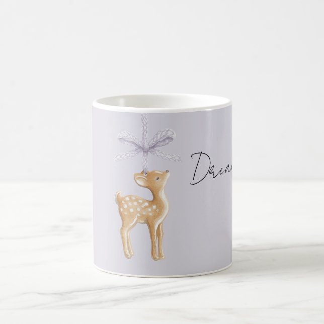 Purple Bow Deer Kaffeetasse (Mittel)