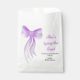 Purple Bow She's Tying the Knot Bridal Shower  Geschenktütchen