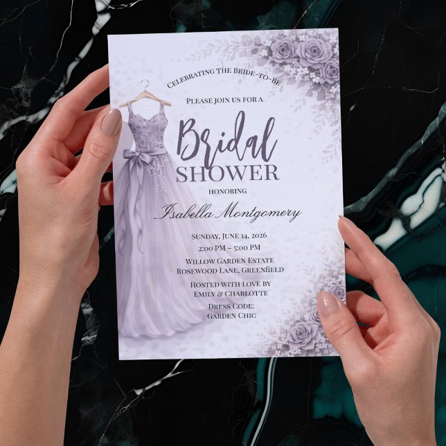 Purple Bridesmaid Dress Bridal Shower Einladung (Purple Bridesmaid Dress Bridal Shower Invitations)