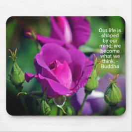 Purple Budding Rose Motivational Quote Mousepad