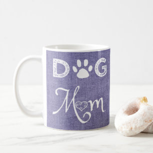 Purple Burlap Chien Maman Café Mug
