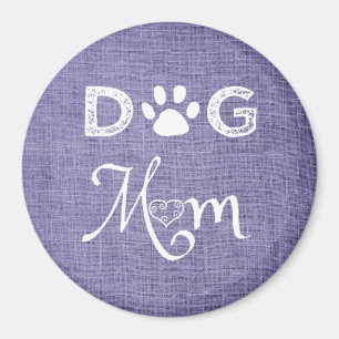 Purple Burlap Chien Maman Magnet