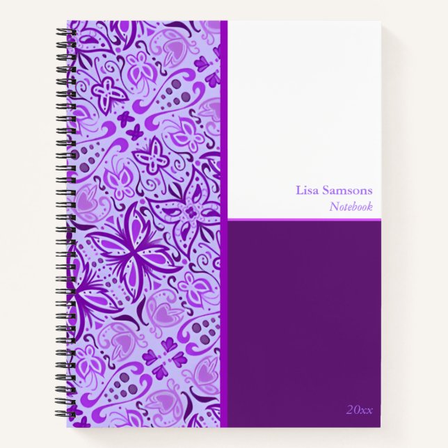 Purple Butterflies Custom Notebook  Notizbuch (Vorderseite)