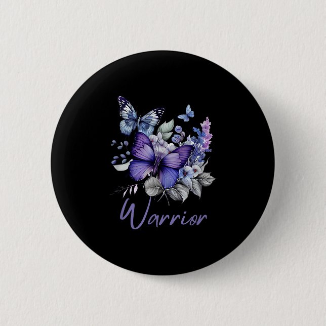 Purple Butterflies Warrior Selbstmordpräventionspr Button (Vorderseite)