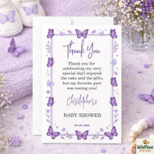 Purple Butterfly Baby Girl Baby Shower