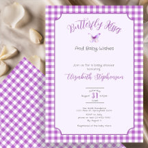 Purple Butterfly Kisses Baby Wishes Baby Shower