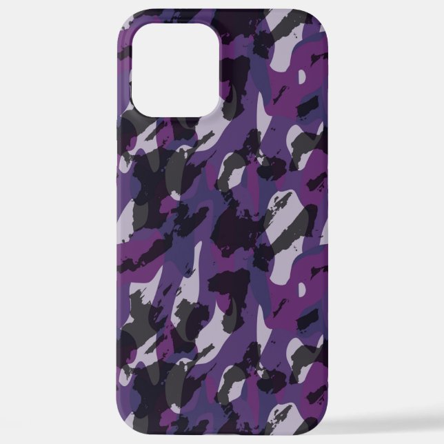 Purple Camo Abstract iPhone 12 Pro Max Hülle (Rückseite)