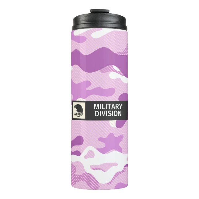 Purple Camouflage Pattern Thermosbecher (Vorderseite)
