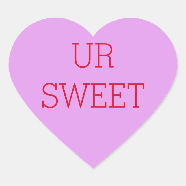 Purple Candy Conversation Coeur Sticker votre text (Devant)