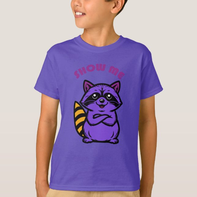 purple cartoon raccoon T-Shirt (Vorderseite)