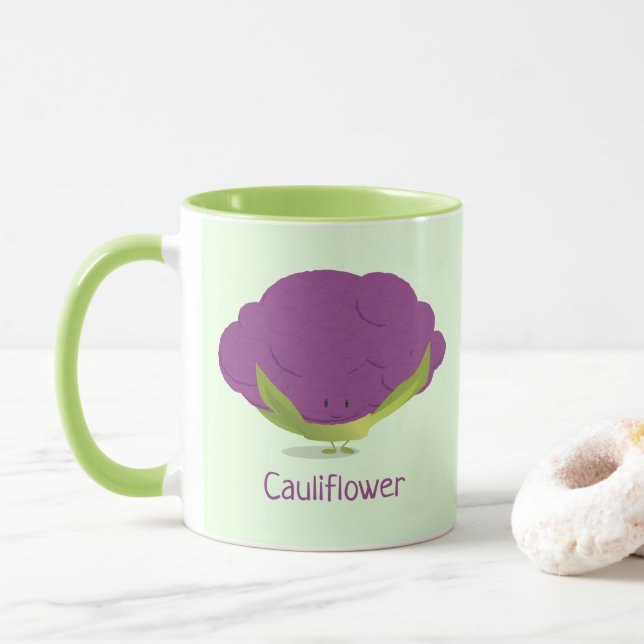Purple Cauliflower Vegetable Food Tasse (Mit Donut)