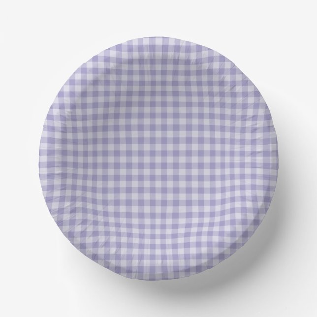 Purple Checkerboard Pattern Pappteller (Vorderseite)