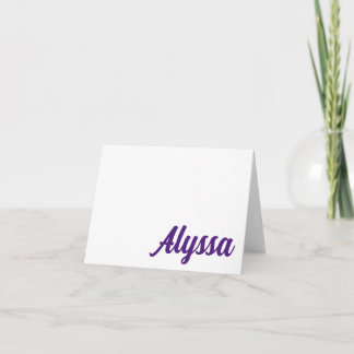 PURPLE CHEER Ft. Worth, TX Carte de note personnal