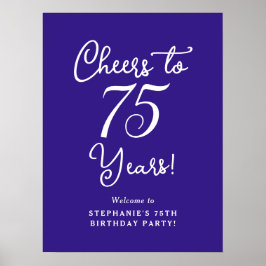 Purple Cheers à 75 ans Affiche de bienvenue d'anni