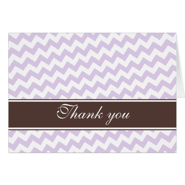 Purple Chevron Brown Stripe personnalisée Cartes d (Devant Horizontal)