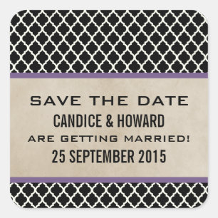 Purple Chic Quatrefoil Enregistrer les stickers Da