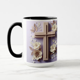 Purple & Chocolat Cross Floral Mug ai design
