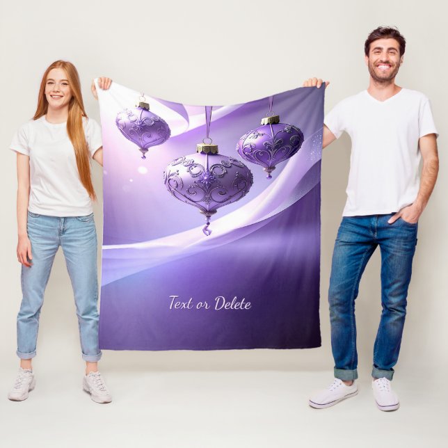 Purple Christmas Ball Fleece Blanket (Beispiel)